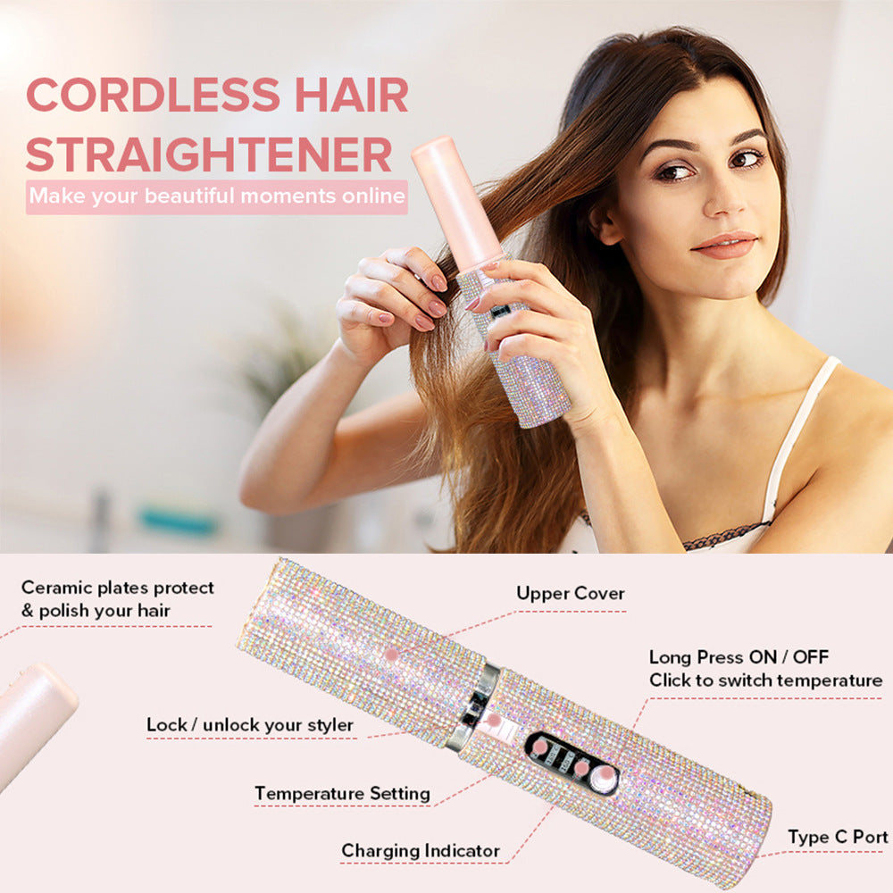 Gemstone Portable Hair Straightener Wireless